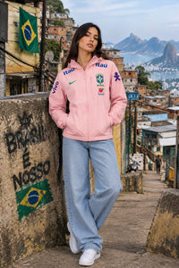 Veste Brésil Rose, coupe-vent Brasil à capuche | Maison Tribune