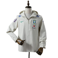 Veste Brésil Blanc Cassé, coupe-vent Brasil à capuche | Maison Tribune