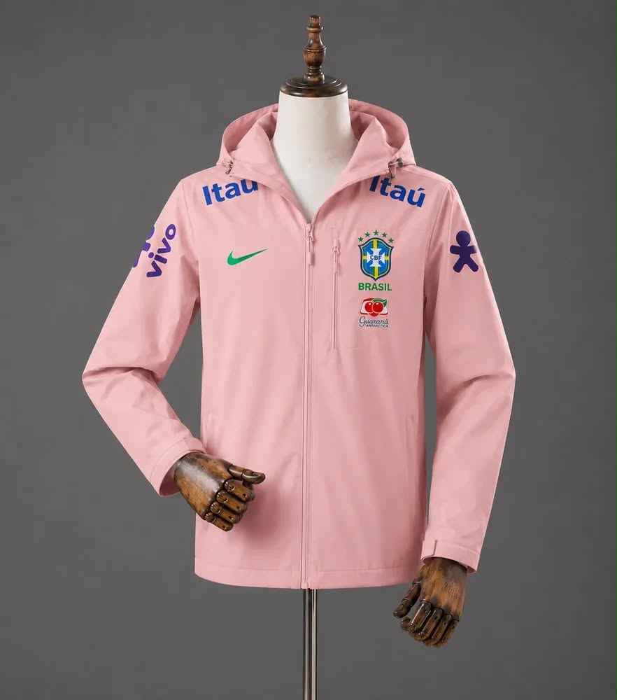 Veste Brésil Rose, coupe-vent Brasil à capuche | Maison Tribune